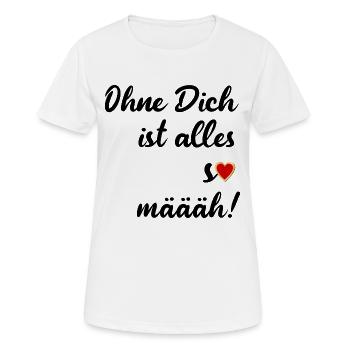 LIEBE SPRÜCHE - TRENNUNG HERZ - Frauen T-Shirt atmungsaktiv - Weiß - Vorne - AI Model Female 172 dark (172cm)