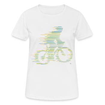 Rennrad Linien Bunt Fahrrad Geschenkidee - Frauen T-Shirt atmungsaktiv - Weiß - Vorne - AI Model Female 172 dark (172cm)