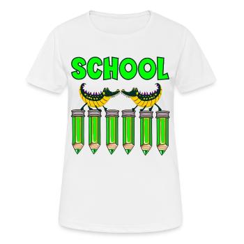 SCHULE BLEISTIFT KINDER ALLIGATOREN - Frauen T-Shirt atmungsaktiv - Weiß - Vorne - AI Model Female 172 dark (172cm)
