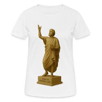 Sculpture religieuse avec message - T-shirt respirant Femme - blanc - Devant - AI Model Female 172 dark (172cm)
