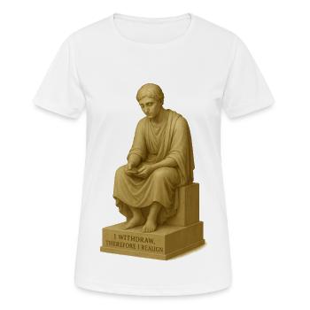 Sculpture de penseur réfléchi - T-shirt respirant Femme - blanc - Devant - AI Model Female 172 dark (172cm)