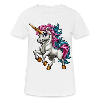 Unicorn with pink blue hair :) - Women's Breathable T-Shirt - white - Front - AI Model Female 172 dark (172cm)