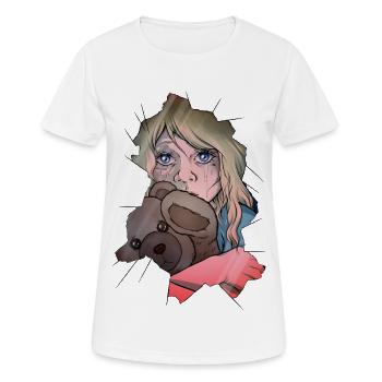 1-10_The_One_Who_Saw_Too_Much - Women's Breathable T-Shirt - white - Front - AI Model Female 172 dark (172cm)