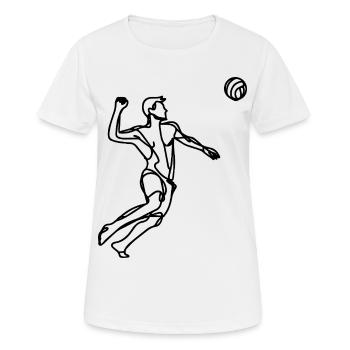 Beachvolleyballer Zeichnung - Frauen T-Shirt atmungsaktiv - Weiß - Vorne - AI Model Female 172 dark (172cm)