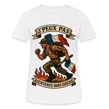 I can't I walk co - Frauen T-Shirt atmungsaktiv - Weiß - Vorne - AI Model Female 172 dark (172cm)