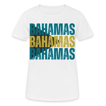 Bahamas-Flagge, ich liebe die Bahamas - Frauen T-Shirt atmungsaktiv - Weiß - Vorne - AI Model Female 172 dark (172cm)
