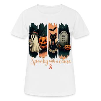 Effrayant pour une cause – Édition Ruban Rose - T-shirt respirant Femme - blanc - Devant - AI Model Female 172 dark (172cm)