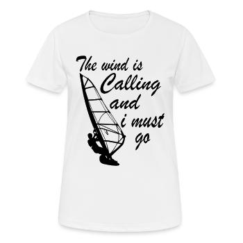 Der Wind ruft und ich muss gehen - Frauen T-Shirt atmungsaktiv - Weiß - Vorne - AI Model Female 172 dark (172cm)