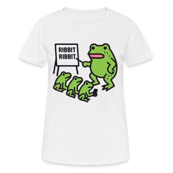 Froschunterricht mit Ribbit-Phrase - Frauen T-Shirt atmungsaktiv - Weiß - Vorne - AI Model Female 172 dark (172cm)