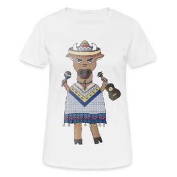 Stier Samba Rhythmus im Blut - Frauen T-Shirt atmungsaktiv - Weiß - Vorne - AI Model Female 172 dark (172cm)