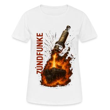ZÜNDFUNKE – Allume-feu - T-shirt respirant Femme - blanc - Devant - AI Model Female 172 dark (172cm)