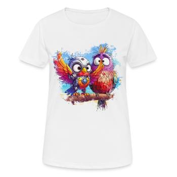 Strandroboter Vögel, Licht, Freude, Farben - Frauen T-Shirt atmungsaktiv - Weiß - Vorne - AI Model Female 172 dark (172cm)