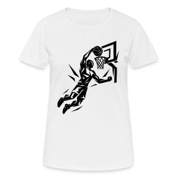 Basketball Slam Dunk Throw Player Dunking Gift - Women's Breathable T-Shirt - white - Front - AI Model Female 172 dark (172cm)