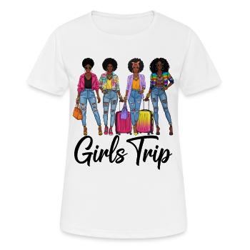 Fashionistas avec des équipements de voyage colorés - T-shirt respirant Femme - blanc - Devant - AI Model Female 172 dark (172cm)