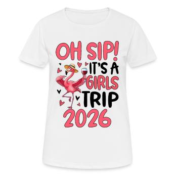 Girls Trip Flamingo Party Design 2026 - Frauen T-Shirt atmungsaktiv - Weiß - Vorne - AI Model Female 172 dark (172cm)