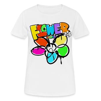 Flower Power Blumenkind Weltfrieden Graffit - Frauen T-Shirt atmungsaktiv - Weiß - Vorne - AI Model Female 172 dark (172cm)