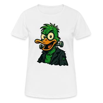 Frankenquack - Canard fou d’Halloween - T-shirt respirant Femme - blanc - Devant - AI Model Female 172 dark (172cm)