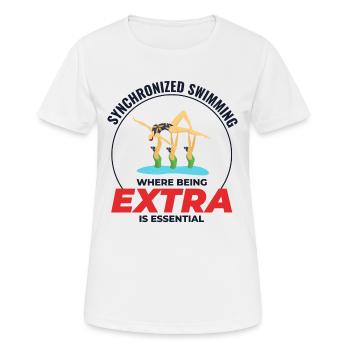 Synchronschwimmen, wo man extra ist - Frauen T-Shirt atmungsaktiv - Weiß - Vorne - AI Model Female 172 dark (172cm)
