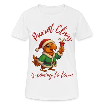 Perroquet Claus - T-shirt respirant Femme - blanc - Devant - AI Model Female 172 dark (172cm)