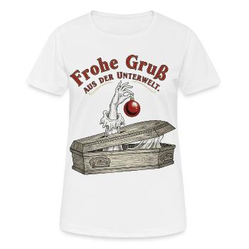 Salutations des Enfers - T-shirt respirant Femme - blanc - Devant - AI Model Female 172 dark (172cm)