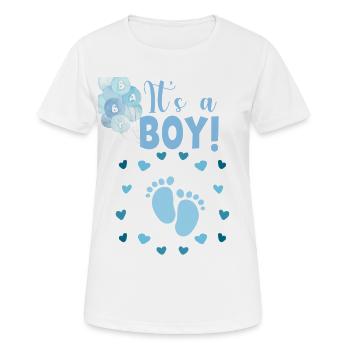 Herzchen und Babyfüße für Jungen - Frauen T-Shirt atmungsaktiv - Weiß - Vorne - AI Model Female 172 dark (172cm)