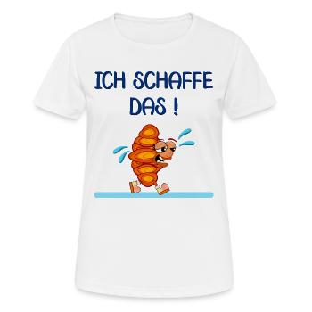 LAUF MOTIVATION JOGGEN FRANZBRÖTCHEN - Frauen T-Shirt atmungsaktiv - Weiß - Vorne - AI Model Female 172 dark (172cm)