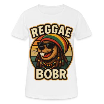 Reggae Bobr – Rasta-Biber - T-shirt respirant Femme - blanc - Devant - AI Model Female 172 dark (172cm)