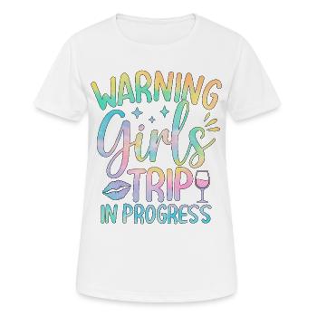 Motif de voyage d'une fille avec des couleurs pastel - T-shirt respirant Femme - blanc - Devant - AI Model Female 172 dark (172cm)