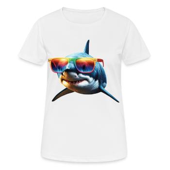 requin requin tigre requin plongeur requins mignons grand requin blanc - T-shirt respirant Femme - blanc - Devant - AI Model Female 172 dark (172cm)