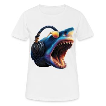 requin requin tigre requin plongeur requins mignons grand requin blanc - T-shirt respirant Femme - blanc - Devant - AI Model Female 172 dark (172cm)