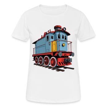 Retro Dampflok Illustration - Frauen T-Shirt atmungsaktiv - Weiß - Vorne - AI Model Female 172 dark (172cm)