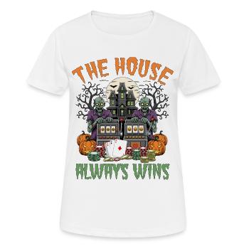 Conception de jeux d'argent effrayants pour Halloween - T-shirt respirant Femme - blanc - Devant - AI Model Female 172 dark (172cm)