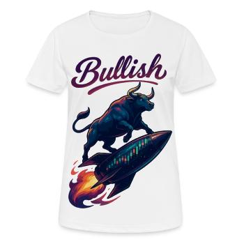 Stock Bull Bull Chart Profit Rocket Gift - T-shirt respirant Femme - blanc - Devant - AI Model Female 172 dark (172cm)