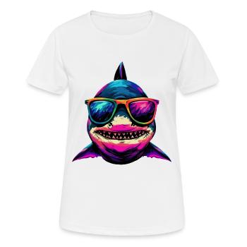 requin requin tigre requin plongeur requins mignons grand requin blanc - T-shirt respirant Femme - blanc - Devant - AI Model Female 172 dark (172cm)