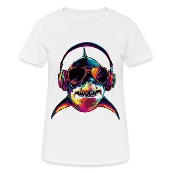 requin requin tigre requin plongeur requins mignons grand requin blanc - T-shirt respirant Femme - blanc - Devant - AI Model Female 172 dark (172cm)