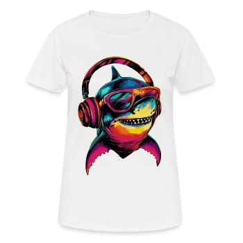 requin requin tigre requin plongeur requins mignons grand requin blanc - T-shirt respirant Femme - blanc - Devant - AI Model Female 172 dark (172cm)