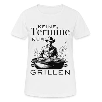 Grill statt Kalender – Freiheit nur grillen - Frauen T-Shirt atmungsaktiv - Weiß - Vorne - AI Model Female 172 dark (172cm)