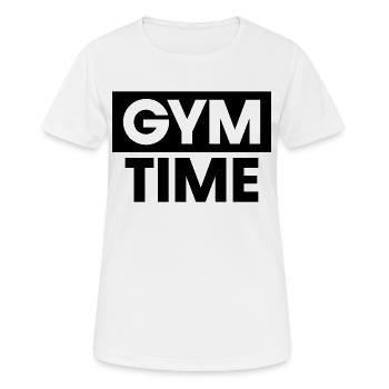 Zeit im Fitnessstudio - Frauen T-Shirt atmungsaktiv - Weiß - Vorne - AI Model Female 172 dark (172cm)