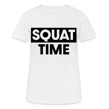 Squat Time - Women's Breathable T-Shirt - white - Front - AI Model Female 172 dark (172cm)