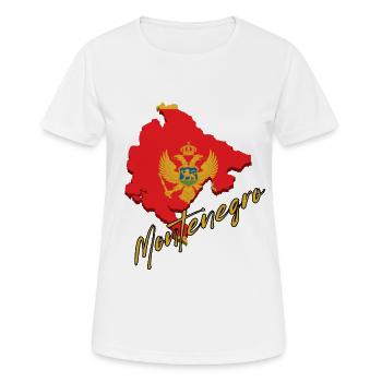 Carte du Monténégro, drapeau du Monténégro - T-shirt respirant Femme - blanc - Devant - AI Model Female 172 dark (172cm)