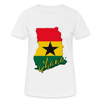 Carte du Ghana, drapeau du Ghana - T-shirt respirant Femme - blanc - Devant - AI Model Female 172 dark (172cm)