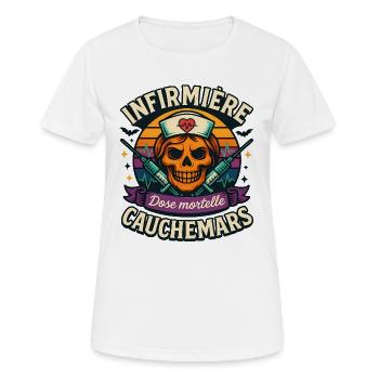 Infirmière Halloween Dose Mortelle Cauchemars - T-shirt respirant Femme - blanc - Devant - AI Model Female 172 dark (172cm)