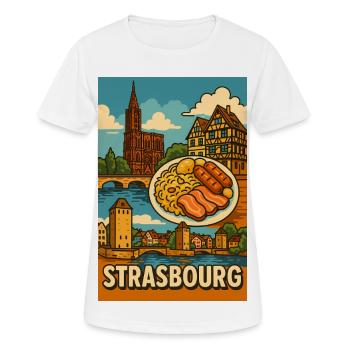 Genuss in Straßburg Sauerkraut - Frauen T-Shirt atmungsaktiv - Weiß - Vorne - AI Model Female 172 dark (172cm)