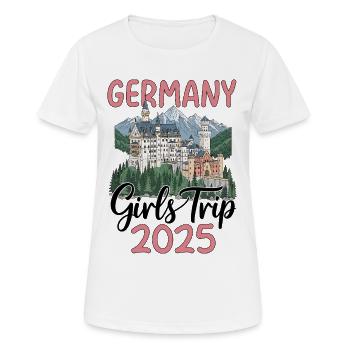 Château de Neuschwanstein, Allemagne : Voyage entre filles 2025 (Garantie du prix le plus bas) - T-shirt respirant Femme - blanc - Devant - AI Model Female 172 dark (172cm)