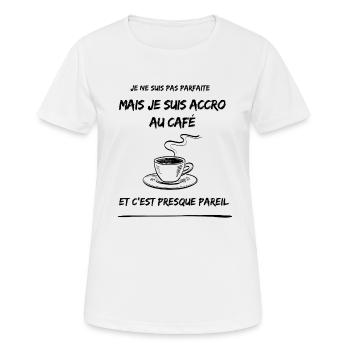 Team Espresso - T-shirt respirant Femme - blanc - Devant - AI Model Female 172 dark (172cm)