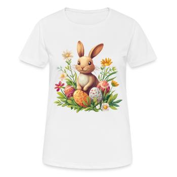 Lapin de Pâques - T-shirt respirant Femme - blanc - Devant - AI Model Female 172 dark (172cm)