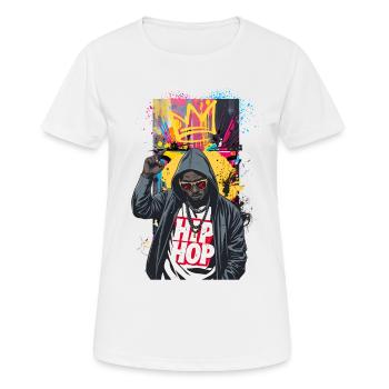 Rappeur urbaine avec graffiti coloré - T-shirt respirant Femme - blanc - Devant - AI Model Female 172 dark (172cm)