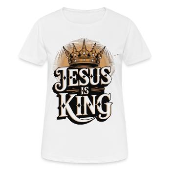 Jesus als König mit Krone Design - Frauen T-Shirt atmungsaktiv - Weiß - Vorne - AI Model Female 172 dark (172cm)