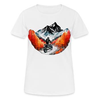Motorcyclists in the mountains - Women's Breathable T-Shirt - white - Front - AI Model Female 172 dark (172cm)