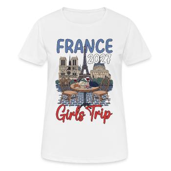 Voyage entre filles en France 2027 - T-shirt respirant Femme - blanc - Devant - AI Model Female 172 dark (172cm)